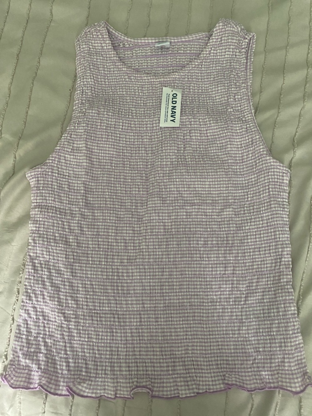 Old Navy Lavender Gingham Sleeveless Tank Top